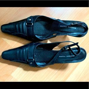 Roberto Vianni Leather Slingback Kitten Heel